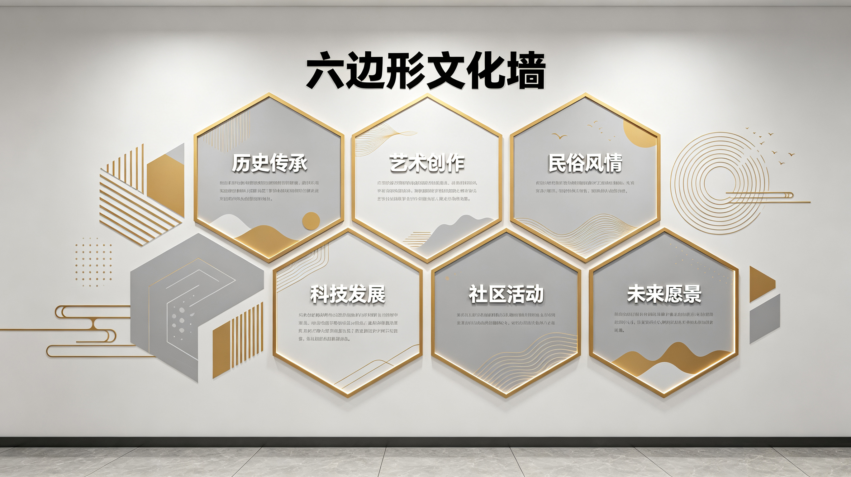 宜良企业文化墙 | 六边形信息美学